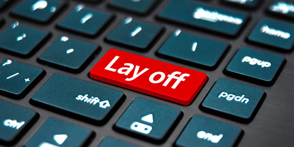 Teclado con las palabras despido